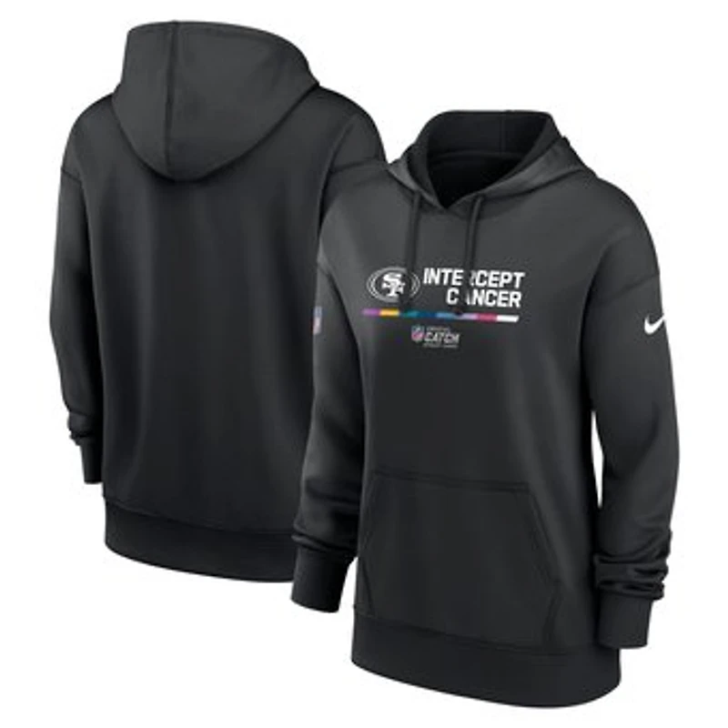 Women's Nike Black San Francisco 49ers NFL Crucial Catch Therma Performance Pullover Hoodie