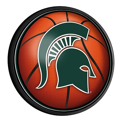 Michigan State Spartans Basketball 18'' Round Slimline Illuminated Wall Sign