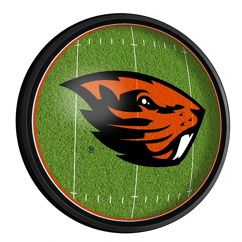Oregon State Beavers Football 18'' Round Slimline Illuminated Wall Sign