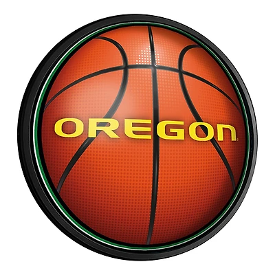 Oregon Ducks Basketball 18'' Round Slimline Illuminated Wall Sign