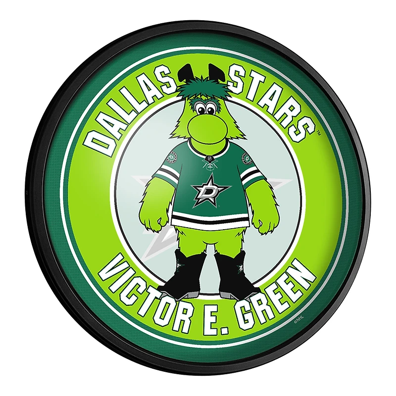 Dallas Stars Mascot 18'' Round Slimline Illuminated Wall Sign