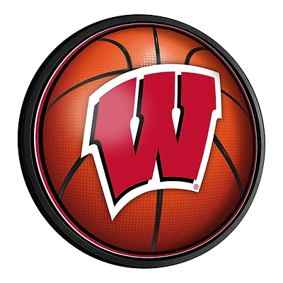 Wisconsin Badgers Basketball 18'' Round Slimline Illuminated Wall Sign