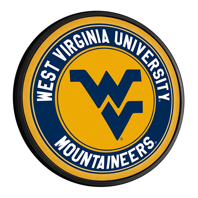 West Virginia Mountaineers Team Logo 18'' Round Slimline Illuminated Wall Sign