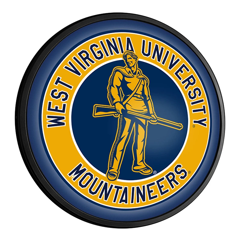 West Virginia Mountaineers 18'' Round Slimline Illuminated Wall Sign