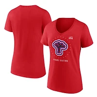 Women's Fanatics Red Team USA Figure Skating V-Neck T-Shirt