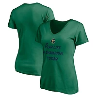 Women's Green Notre Dame Fighting Irish Play Like A Champion Today Shamrock V-Neck T-Shirt