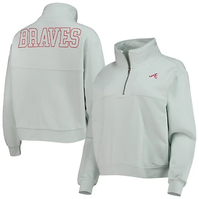 Women's The Wild Collective Light Blue Atlanta Braves Two-Hit Quarter-Zip Pullover Top