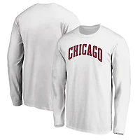 Men's White Chicago Bulls Alternate Team Logo Long Sleeve T-Shirt