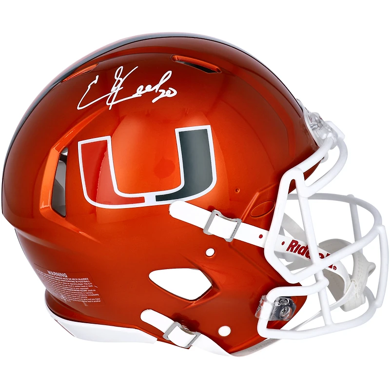 Ed Reed Miami Hurricanes Autographed Riddell Flash Alternate Speed Authentic Helmet