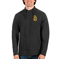 Men's Antigua Heathered Black San Diego Padres Team Reward Pullover Sweatshirt