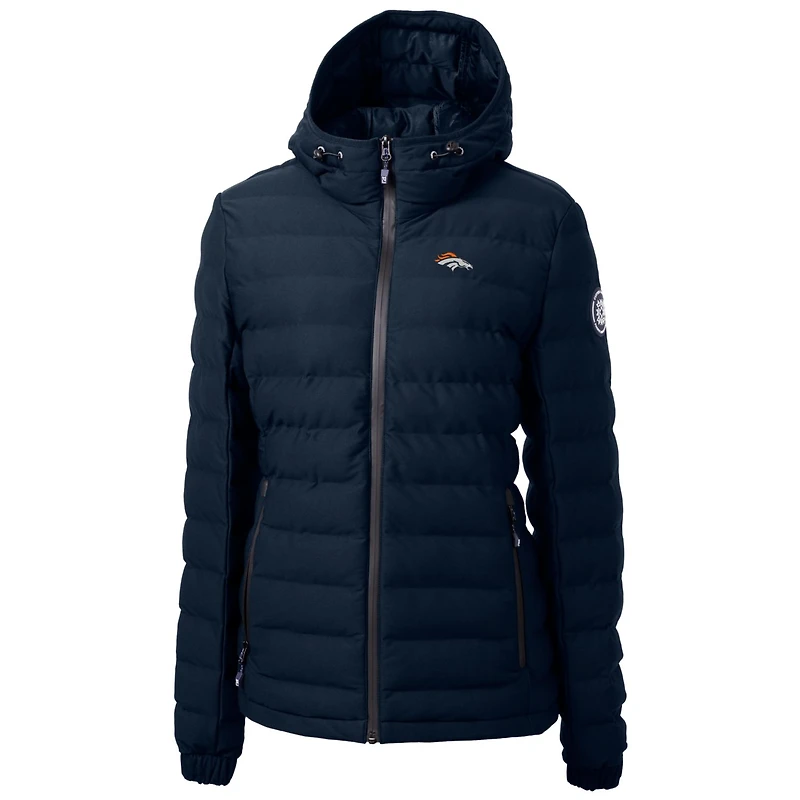 Women's Cutter & Buck Navy Denver Broncos Mission Ridge Repreve Full-Zip Puffer Jacket