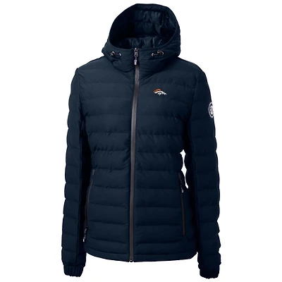 Women's Cutter & Buck Navy Denver Broncos Mission Ridge Repreve Full-Zip Puffer Jacket