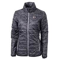 Women's Cutter & Buck Black Kansas City Chiefs Rainier Printed Full-Zip Puffer Jacket