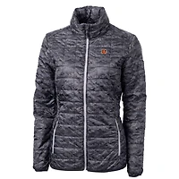 Women's Cutter & Buck Black Cincinnati Bengals Rainier Printed Full-Zip Puffer Jacket
