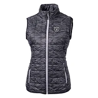 Women's Cutter & Buck Black Las Vegas Raiders Rainier Printed Full-Zip Puffer Vest