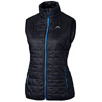 Women's Cutter & Buck Navy Los Angeles Chargers Rainier Full-Zip Puffer Vest