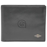 Men's Fossil Black Georgetown Hoyas Leather Ryan RFID Flip ID Bifold Wallet