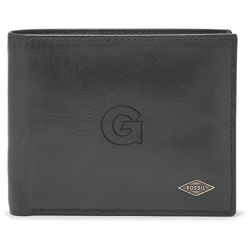 Men's Fossil Georgetown Hoyas Leather Ryan RFID Passcase Wallet