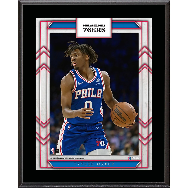 Tyrese Maxey Philadelphia 76ers Framed 10.5" x 13" Sublimated Player Plaque