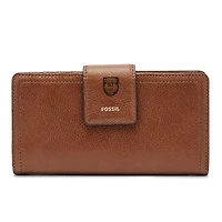 Women's Fossil Brown UChicago Maroons Leather Logan RFID Tab Clutch