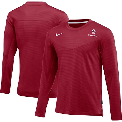 Men's Nike Crimson Oklahoma Sooners 2022 Game Day Sideline Performance Long Sleeve T-Shirt
