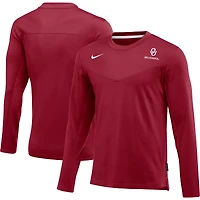 Men's Nike Crimson Oklahoma Sooners 2022 Game Day Sideline Performance Long Sleeve T-Shirt