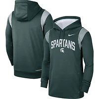 Men's Nike Green Michigan State Spartans 2022 Game Day Sideline Performance Pullover Hoodie