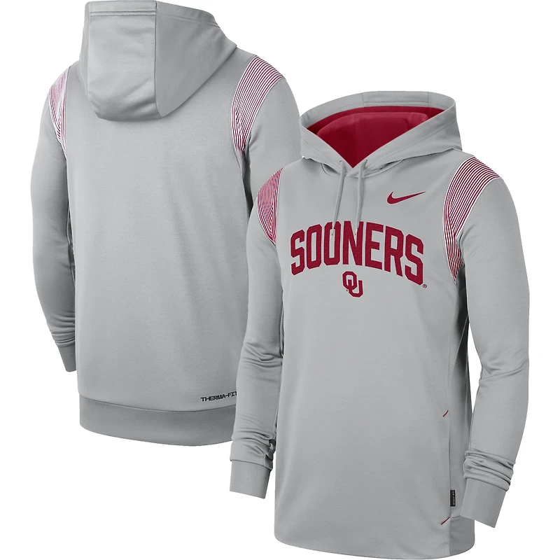 Men's Nike Gray Oklahoma Sooners 2022 Game Day Sideline Performance Pullover Hoodie