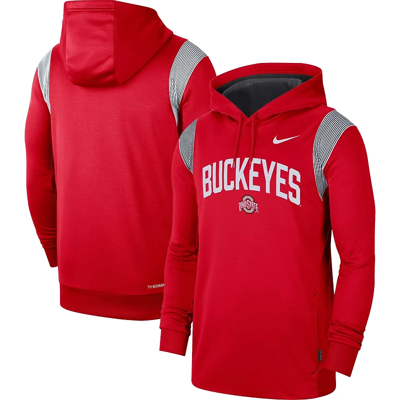 Men's Nike Scarlet Ohio State Buckeyes 2022 Game Day Sideline Performance Pullover Hoodie