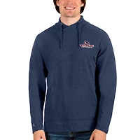 Men's Antigua Heathered Navy Gonzaga Bulldogs Reward Crossover Neckline Pullover Sweatshirt