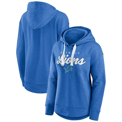 Women's Fanatics Heather Blue Detroit Lions Set To Fly Pullover Hoodie