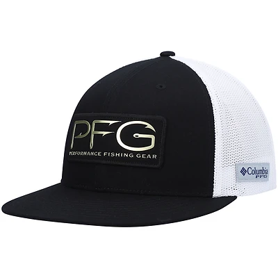 Men's Columbia Black/White PFG Flex Hat