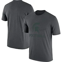 Men's Nike Heathered Charcoal Michigan State Spartans Team Football Legend T-Shirt