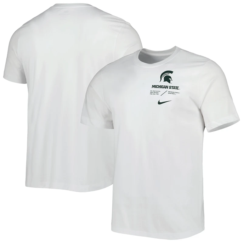 Men's Nike White Michigan State Spartans Team Practice Performance T-Shirt