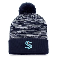 Men's Fanatics Navy Seattle Kraken Defender Cuffed Knit Hat with Pom