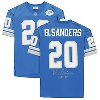 Barry Sanders Detroit Lions Autographed Blue Mitchell & Ness Authentic Jersey with "HOF 04" Inscription