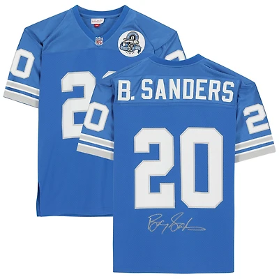 Barry Sanders Detroit Lions Autographed Light Blue Mitchell & Ness Authentic Jersey