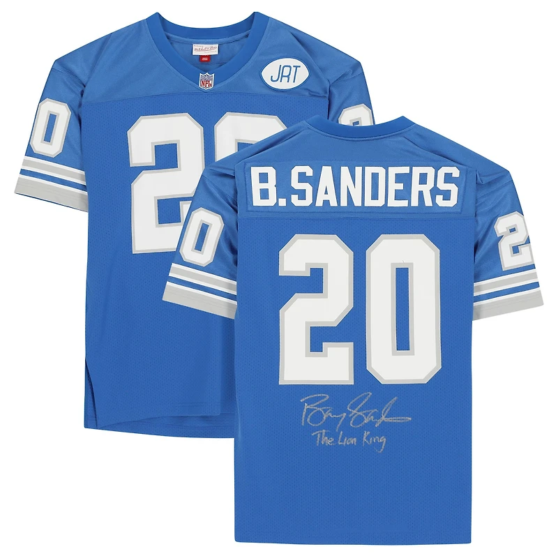 Barry Sanders Detroit Lions Autographed Light Blue Mitchell & Ness Authentic Jersey with "Lion King" Inscription