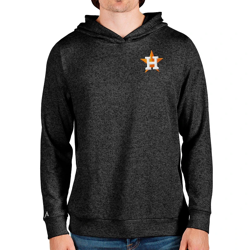 Men's Antigua Heathered Black Houston Astros Absolute Pullover Hoodie
