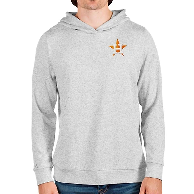 Men's Antigua Heathered Gray Houston Astros Absolute Pullover Hoodie