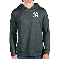 Men's Antigua Heathered Charcoal New York Yankees Absolute Pullover Hoodie