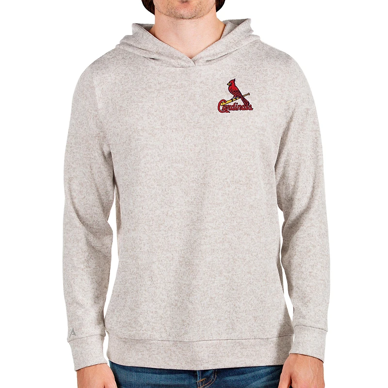 Men's Antigua Oatmeal St. Louis Cardinals Absolute Pullover Hoodie