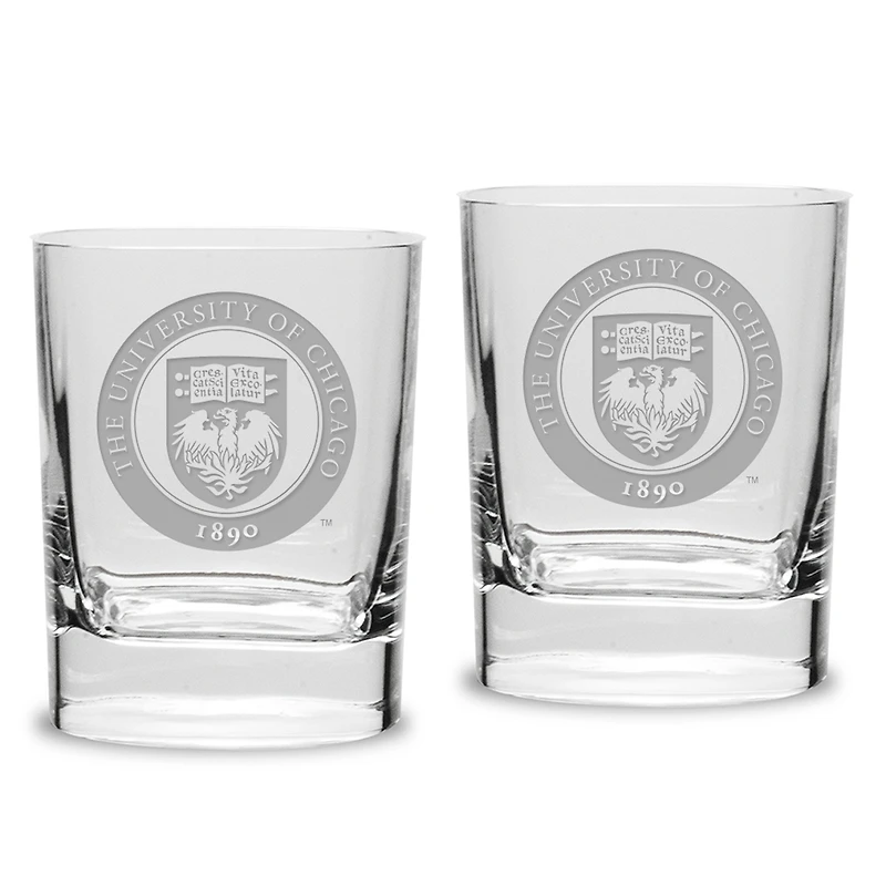 Chicago Maroons 2-Piece 11.75oz. Square Double Old Fashioned Glass Set