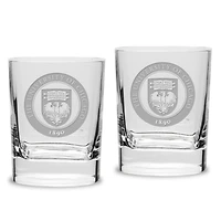 Chicago Maroons 2-Piece 11.75oz. Square Double Old Fashioned Glass Set