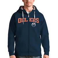 Men's Antigua Navy Edmonton Oilers Wordmark Victory Full-Zip Hoodie
