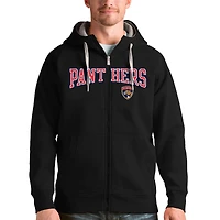 Men's Antigua Black Florida Panthers Wordmark Victory Full-Zip Hoodie