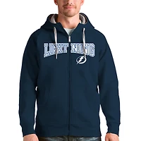 Men's Antigua Navy Tampa Bay Lightning Wordmark Victory Full-Zip Hoodie