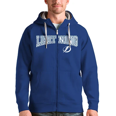Men's Antigua Royal Tampa Bay Lightning Wordmark Victory Full-Zip Hoodie