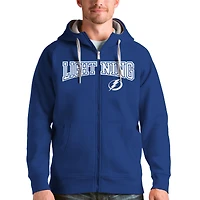 Men's Antigua Royal Tampa Bay Lightning Wordmark Victory Full-Zip Hoodie
