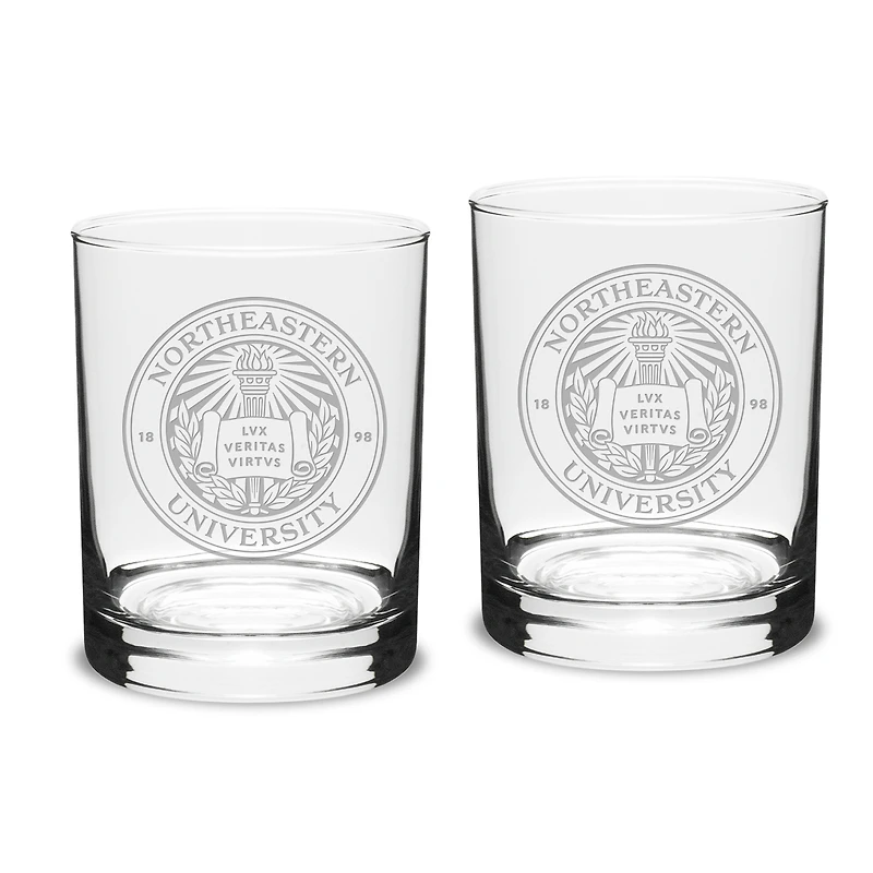 Northeastern Huskies 14oz. 2-Piece Classic Double Old-Fashioned Glass Set
